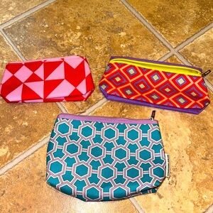 Clinique Skincare Makeup Cosmetic Case Zipper Bag Pouch BUNDLE OF 3